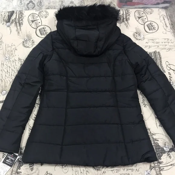 🎁 Maralyn & Me Juniors' Hooded Faux-Fur-Trim Puffer - Picture 8 of 8